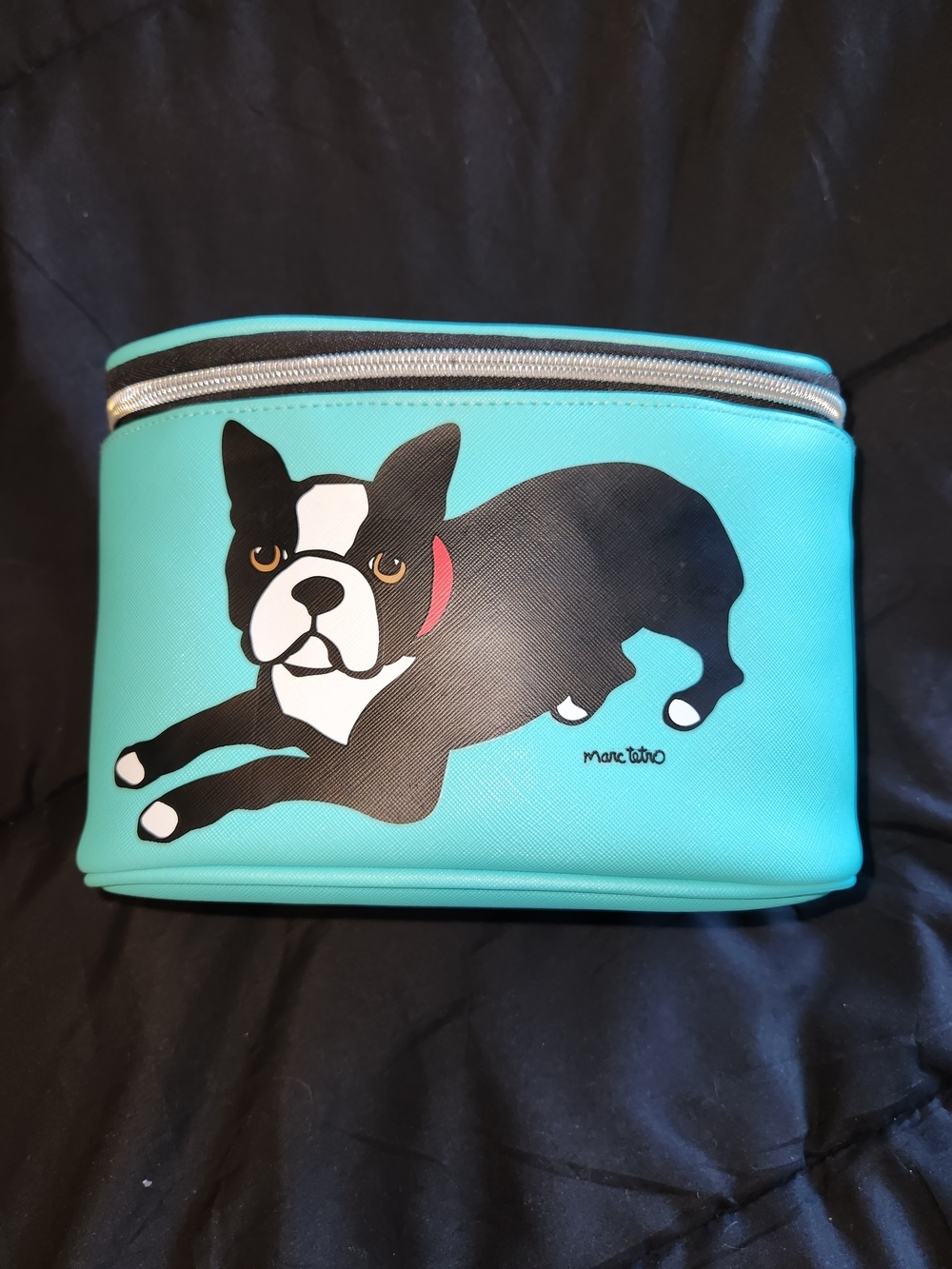 Marc Tetro Teal Dog Print Pet Accessory Pouch